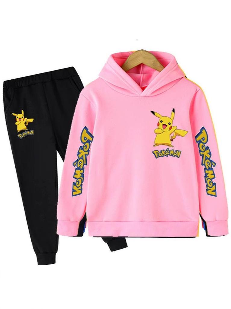 Unisex Anime Pikachu Hoodie Set for Kids - New Style