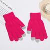 Solid Color Knit Touchscreen Gloves: Elastic & Warm, Perfect for Students - Ideal for Mobile Use In Autumn & Winter.