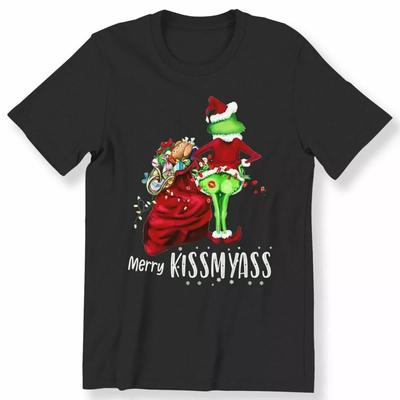 100% pamut FELSŐK UNISEX PÓLÓK FÉRFI NŐI Merry Kissmy-ss Hölgyek Karácsonyi Vicces Póló Mikulás Karácsonyi Ajándék Póló