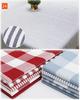 Plaid Cotton Linen Tablecloth and Cushion Fabric Set