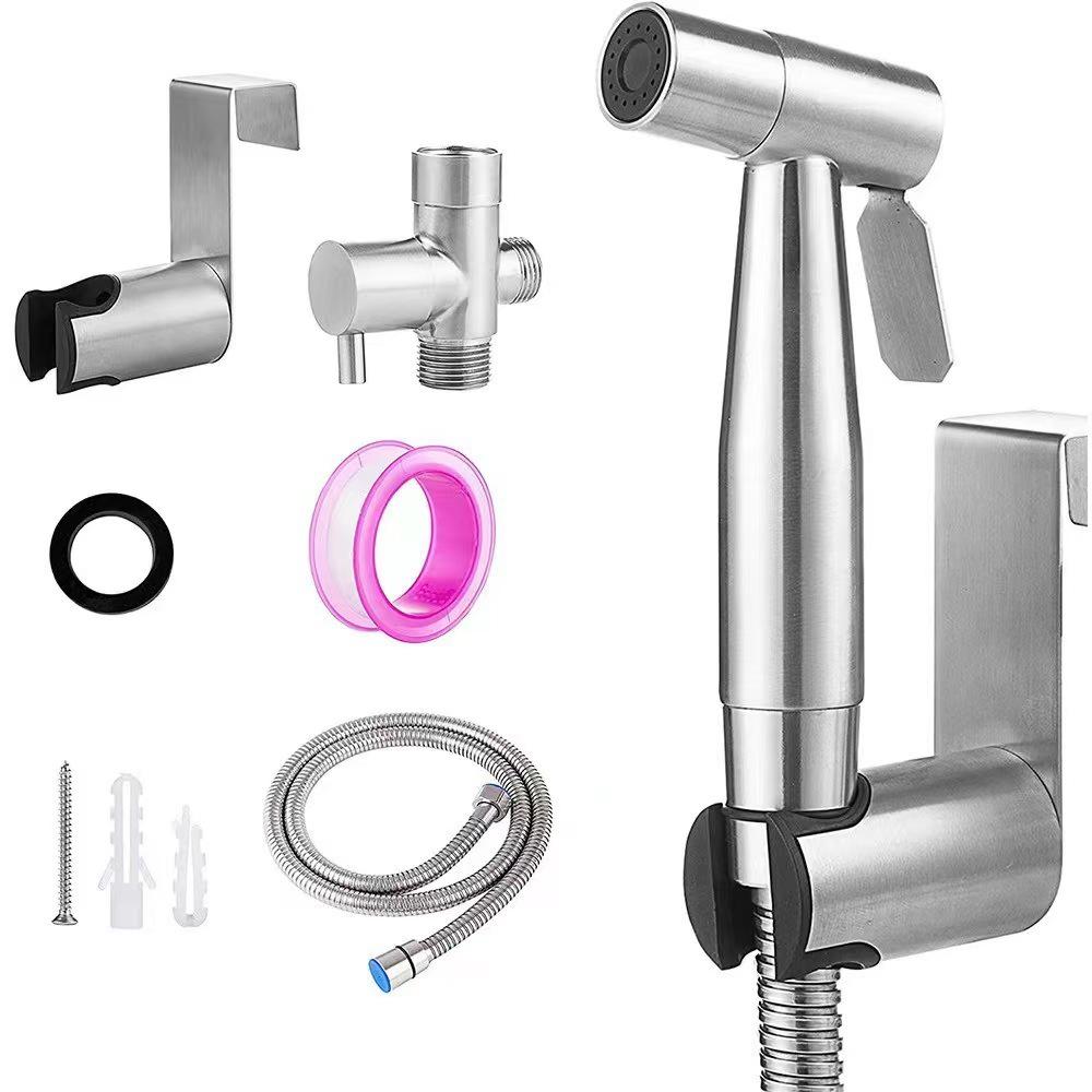 High-Pressure Bidet Sprayer Set with Stainless Steel Valve