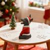 Christmas Santa Donkey Figurine Xmas Hat Donkey Resin Statue Sculpture Holiday Party Home Office Desktop Decoration Ornament