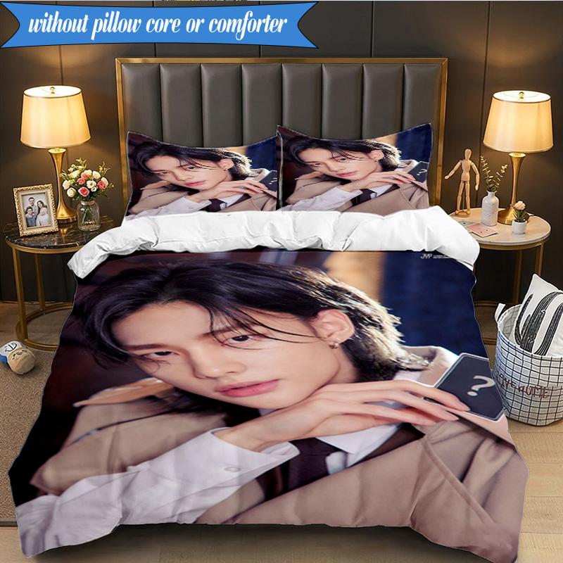K-pop Group Stray 3pcs K-pop Music Group Bedding set,Ideal for Bedroom, Dormitory,Including Duvet Cover And 2pcs Pillowcases,Fan Gifts
