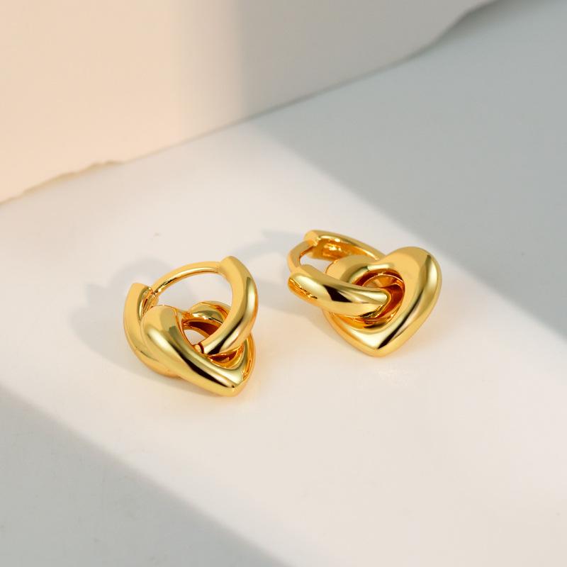 18K Gold Plated Heart Ear Cuffs - Elegant, Versatile Earrings for Women