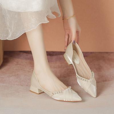 Korean Late Evening Wind Fairy Shoes with Skirts, Light Mouth Thick Heels In Summer, Not Tired Feet, Mary Jane Shoes
