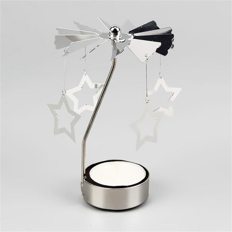 Metal Creative Candle Holder Rotating Candlestick Gift for Women Wife Children