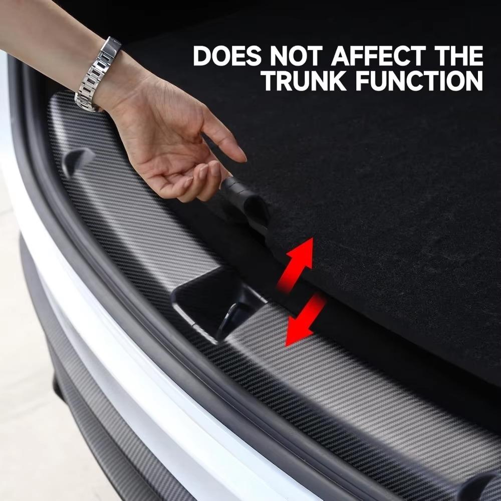 Rear Bumper Guard for Tesla Model Y 2025- 2025 ABS Trunk Door Sill Protector 3D Carbon Fiber Pattern Car Interior Accessories