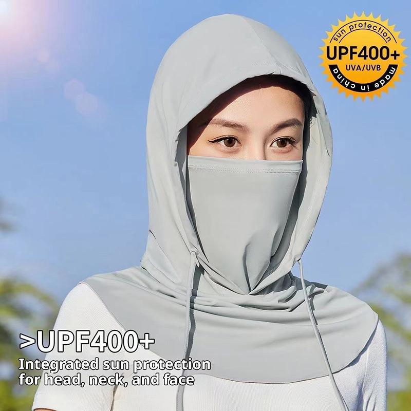 

Breathable Sunscreen Mask With Hat Brim Ice Silk Sun Shade Men Women Cover Full Face Neck Protection For Outdoor Cycling