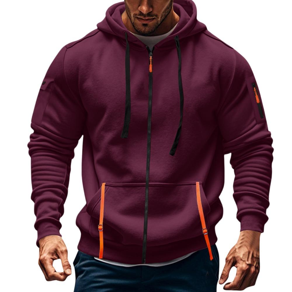 Men's Sportswear Y2K Trend Innovation Men's Hooded Sweatshirt New Multi-pocket Cardigan Fleece Sweatshirt Jacket
