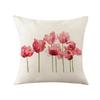 Pillow Linen Printed Pillow Cover Ins Plant Watercolor Printed Pillow Home Decoration Festival Fabric Cushion Bedside Backrest