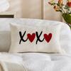 Valentine's Day Pillow Cover Couple Plush Cushion Cover Heart Embroidery Love Sofa Decoration 50x50cm