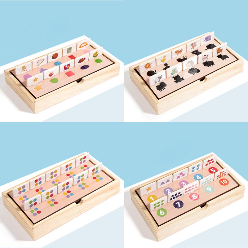 New Popular Pattern Matching Game Shape Cognitive Toy Educational Toys Wooden Multi Functional Game Box Gift Boys and Girls