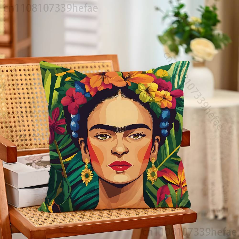 Moderne FFridaS KKahlo Kissenbezüge für Schlafzimmer Wohnzimmer Sofa Heimdekoration Polyester Kissenhülle mit Reißverschluss