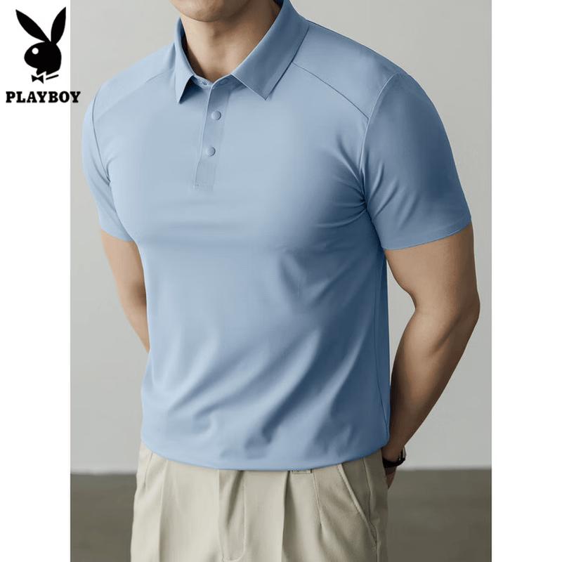 

Playboy Men s Old Money Style Quick-Dry Polo T-Shirt M (95-120 lbs)