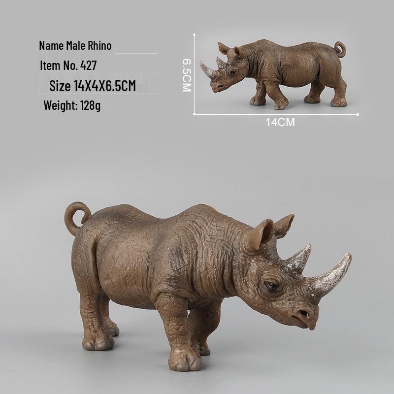 Animal Model Set: Cow, Buffalo, Ox, Rhinoceros, Bison, Bull - Educational Farm Toys for Kids