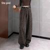 Women's Leopard Print High-Waist Wide-Leg Jeans
