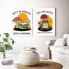 You Are Exactly Funny Mushroom Poster Retro 70s Groovy Hippie Ball Dancing Frogs Canvas Painting Wall Art Pictures Home Decor