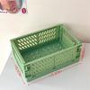 Cute Ins Folding Plastic Storage Rack Organizer Box Student Portable Desktop Food Toy HandAccount Tape Stationery Storage Basket