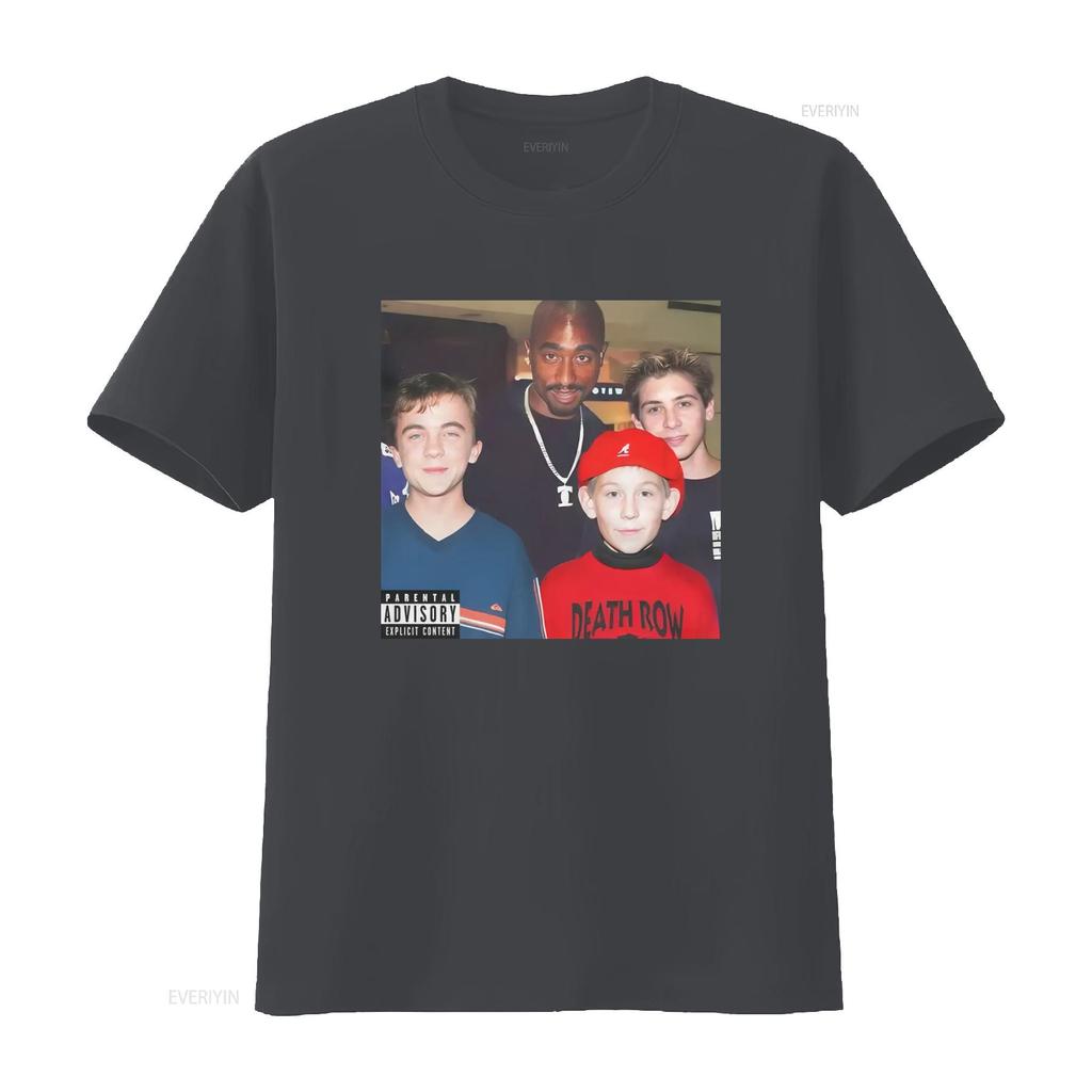 Malcolm In the Middle 2 Pac T Shirt Death Row Vintage Washed Top For Everyday Wear Stretched Comfortable Unisex Homme Casual