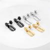 Gothic Style Stainless Steel Stud Earrings with Razor Blade Shape Drop for Men Women Piercing Rock Punk Hip- Hop Fashion Jewelry