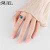 SMJEL Fidget Spinner Ring Anxiety for Women Crystal Demon Eyes Anti Stress Rings Flower Planet Sun Rotating Jewelry Wedding Gift