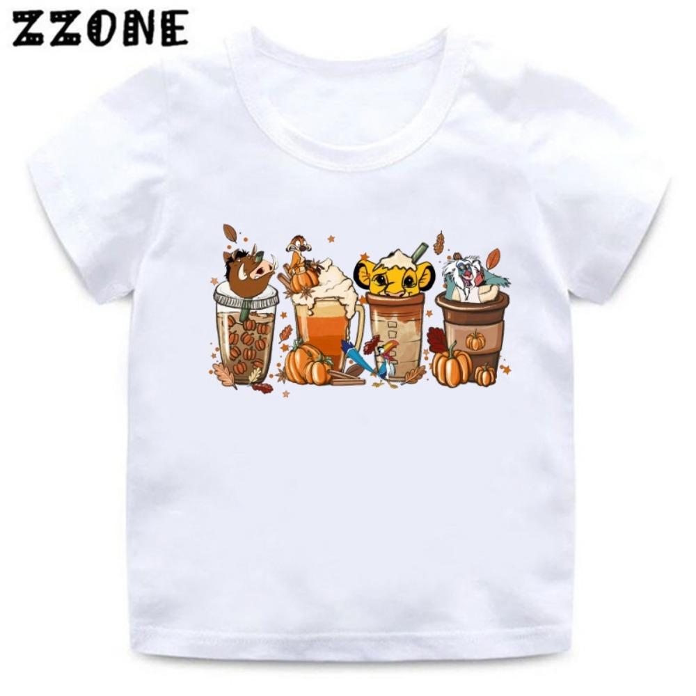 The Lion King Simba Halloween Print Cartoon Kids T-Shirts Cute Girls Clothes Baby Boys Short Sleeve Summer Children Tops