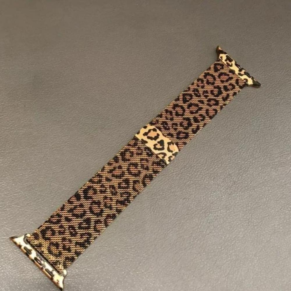 

Миланский золотистый ремешок с леопардовым принтом для Apple Watch Ultra 3, 49 мм 46 мм 42 мм, женский металлический браслет, ремешки iwatch Series 11/10/SE3 40 мм 44 мм Series11/10 46mm золотой