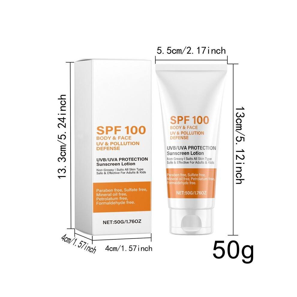 Sunscreen SPF 100 Sunblock for Face Body Sunscreen Facial Sunscreen Sun Protection Prevent Sunburn Skin Care Facial Protector