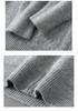 2025 Men's Wool Wave Pattern Zipper Cardigan - Loose Casual Half-High Collar Sweater