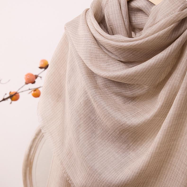 Inner Mongolia Water Soluble Cashmere Vertical Stripe Scarf - Women's Sunscreen Neck Warmer and Versatile Winter Shawl