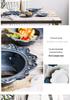Nordic Retro Baroque Style Dinnerware Set: Embossed Plates and Bowls for Salad, Breakfast, Dessert, Pastry, and Steak.
