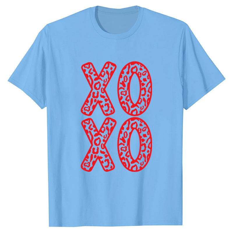 Funny Valentine Printed Couple's Versatile Casual Top Fashion High Street T-Shirts Women’s