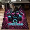 1PC Custom Name Cyberpunk Headphones Artwork Theme Floor Mat Ideal for Living Room, Game Rooms, Office, Bedroom Floor Mat Playful Design