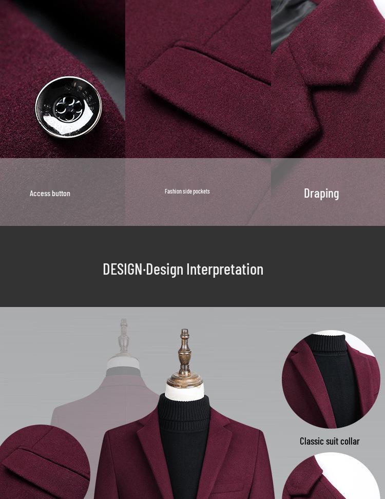 Men's Single-Breasted Wool Blazer - 2025 Autumn/Winter Business Casual Jacket