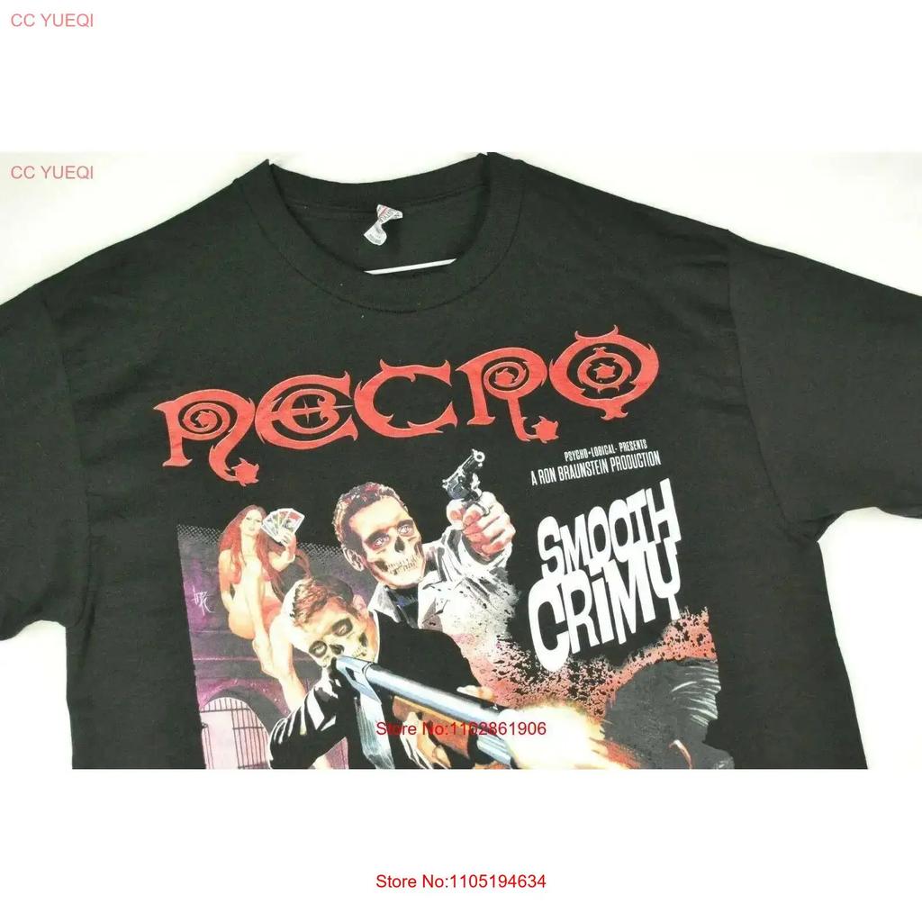 Necro Smooth Crimy Concert Tour Rock Rap T Shirt Black Mens L Horror Vintage Washed Breathable Streetwear Homme Soft Slightly