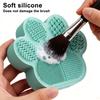 2-in-1 Makeup Brush Holder Silicone Textured Makeup Brush Cleaning Mat with Drying Holder