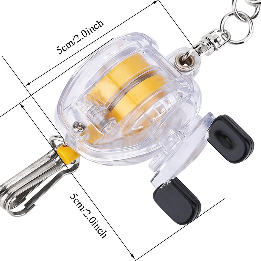 Tragbarer Angelrollen-Schlüsselanhänger mit einziebarem Stahlseil, Gürtelclip, Verschluss-Schnalle