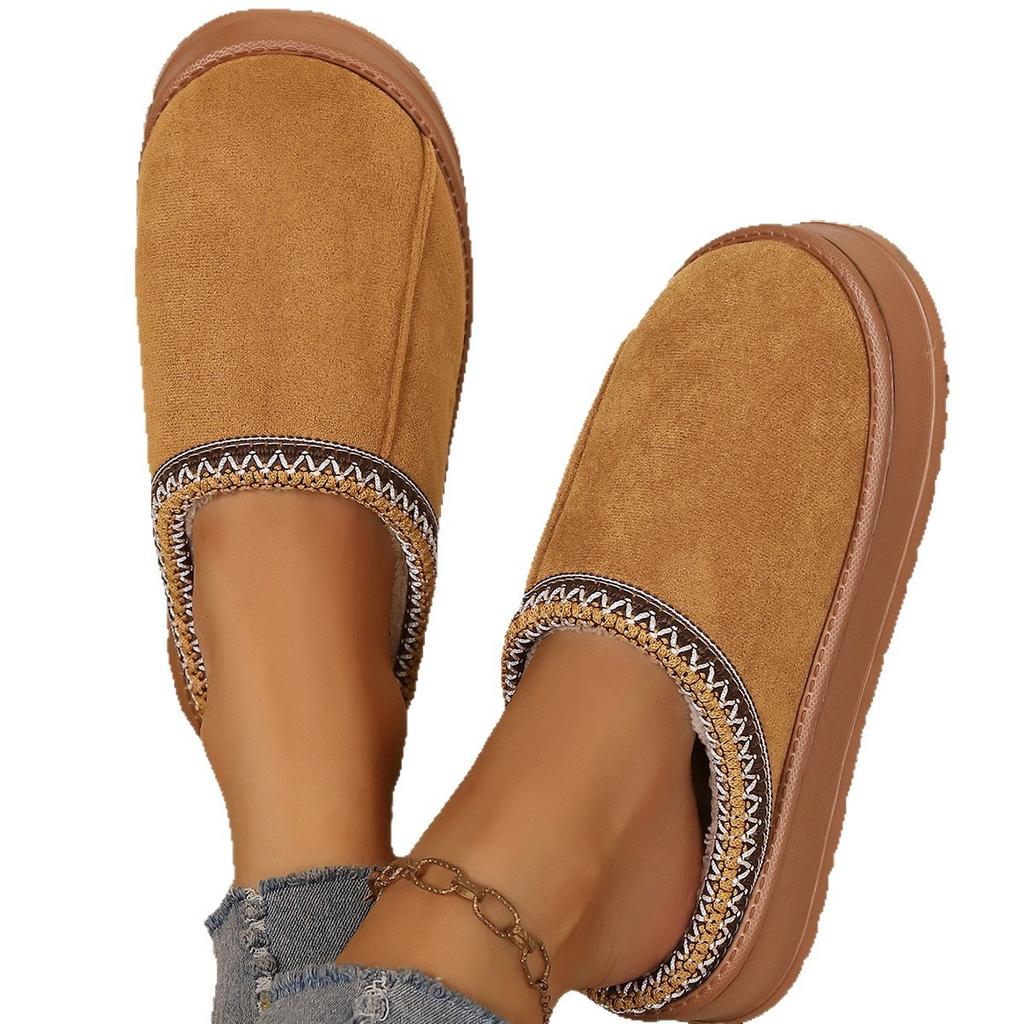 Cotton Slippers for Couples Indoor, Home Plush Winter Home Anti Slip Women's Warm Men's Slippers Autumn and Winter