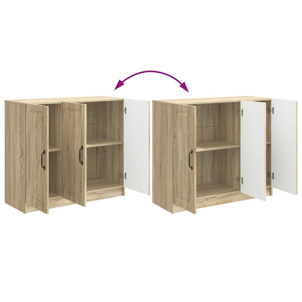 Sideboard In Sonoma Oak Finish 89 X 34.5 X 77 Cm Engineered Wood