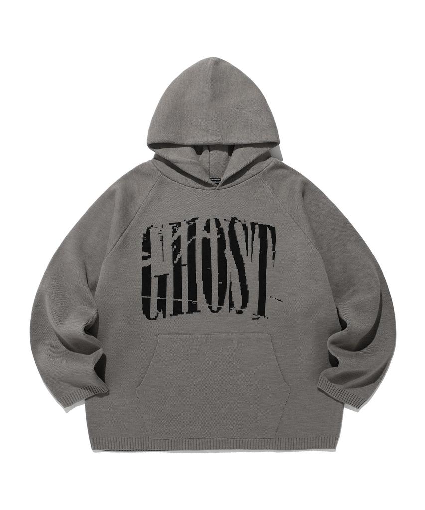 NICEGHOSTCLUB Big Ghost Logo Knit Hoodie_Grey(Ng2Dfuk611A)