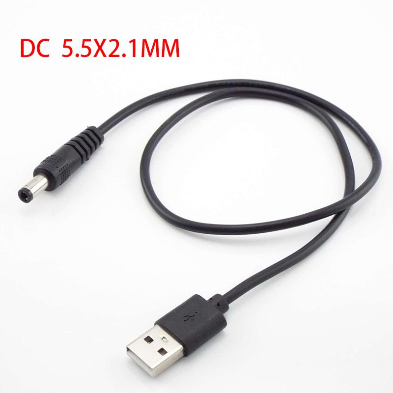 1m USB Type A Male Jack Plug To DC 5.5x2.5mm 3.5mm 4.0mmx1.7 5.5x2.1mm Male Power Supply Type A Extension Cable Connector Cords
