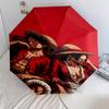 1 PC Automatic Folding Umbrella - Luffy D Pattern Portable Foldable Design With 8 Ribs Christmas Birthday Gifts