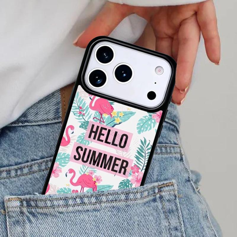 Hello Summer Flowers Phone Case for iPhone 16e 15 14 13 12 17 Pro Max Plus Air 17pro Cover Coque