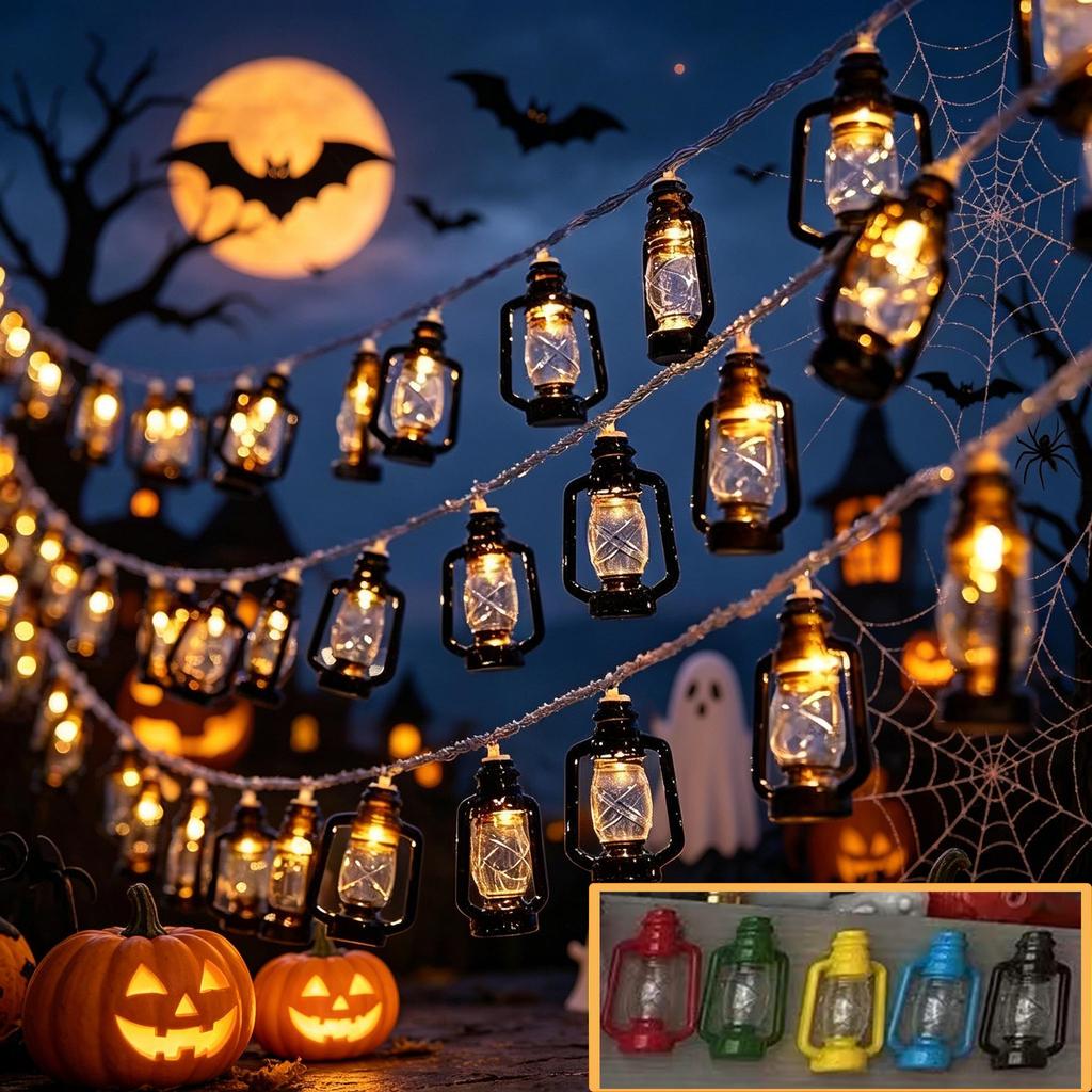 Colorful LED Halloween Ghost String Lights: Cute, Decorative Halloween Lighting