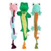 No Stuffing Plush Snake Design Puppy Chew Toy With Crinkle Sound Strong Rope Pull Toy For Small Medium Large Dogs Gift