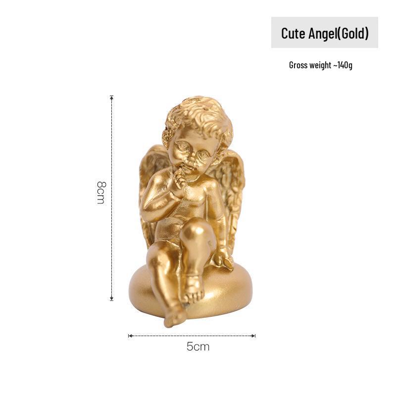 Nordic Angel Girl Sculpture - Resin Figurine for Living Room Décor