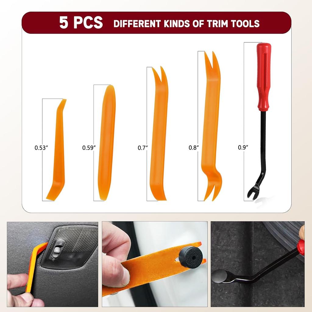 Xislet 60Pcs Door Trim Panel Retainer Clip With Sealer And Tools Compatible With GM Buick Chevrolet Cadillac GMC Hummer H2 Oldsmobile Pontiac Replace