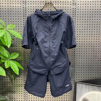 Summer Thin Hooded Quick Drying Casual Suit Trendy Men's Couple Short Sleeved Shorts Youth Korean Version Loose Two-piece Set
