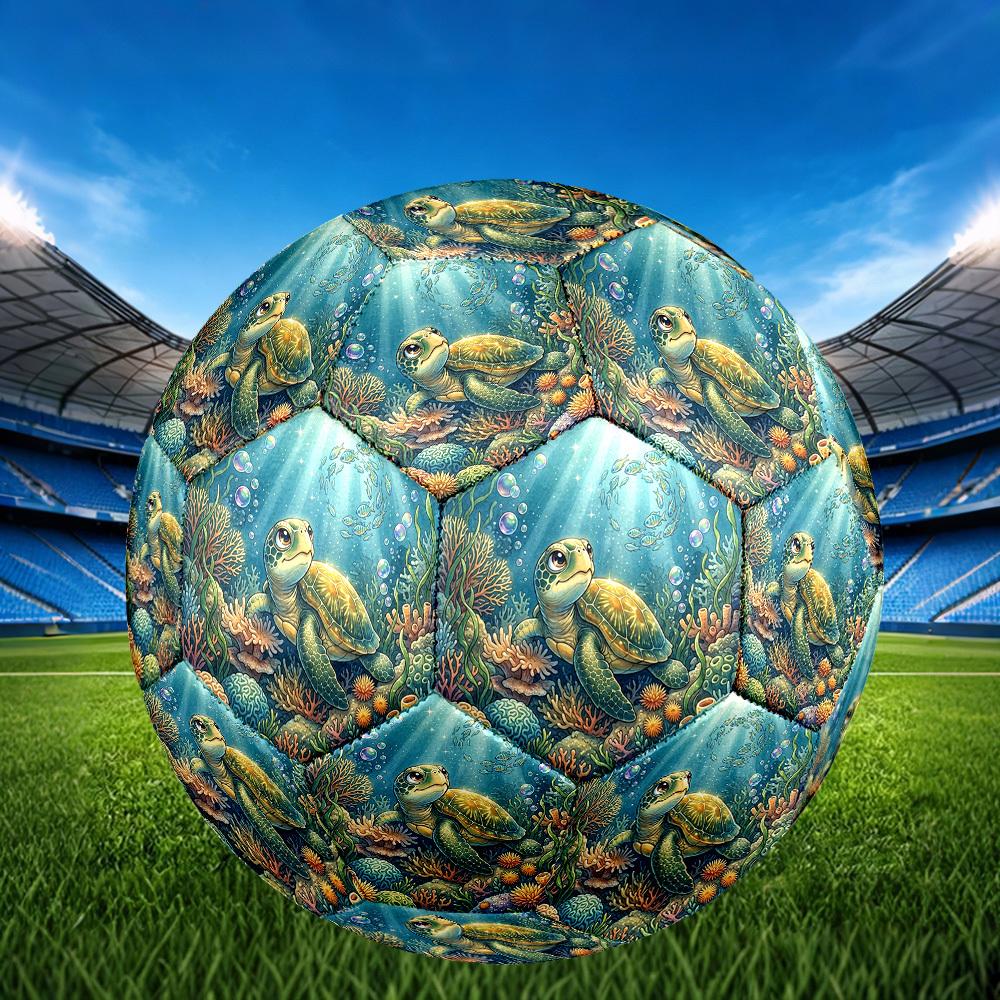 1pc Oceanic Serenity Theme Soccer Ball Football, Size 5, Lightweight PVC, Durable Outdoor Training Soccer Ball, Gift M61412