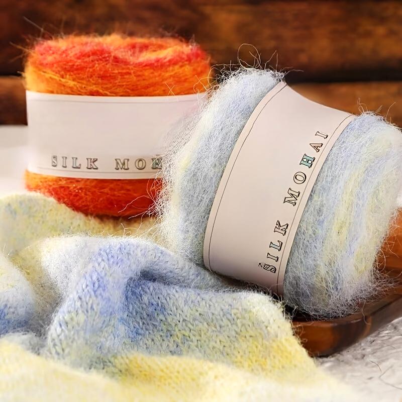 1PC Thread Multi-element Real Silk Pure Cotton Gradient Color Multi-functional Hand Woven Knit Yarn Handmade Gift